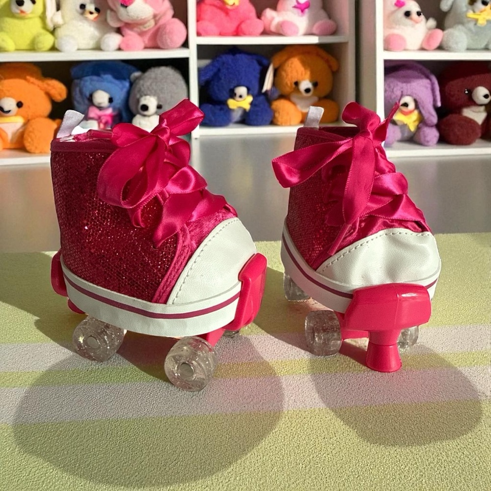 Build-A-Bear Glittery Fuschia Pink Roller Skates
